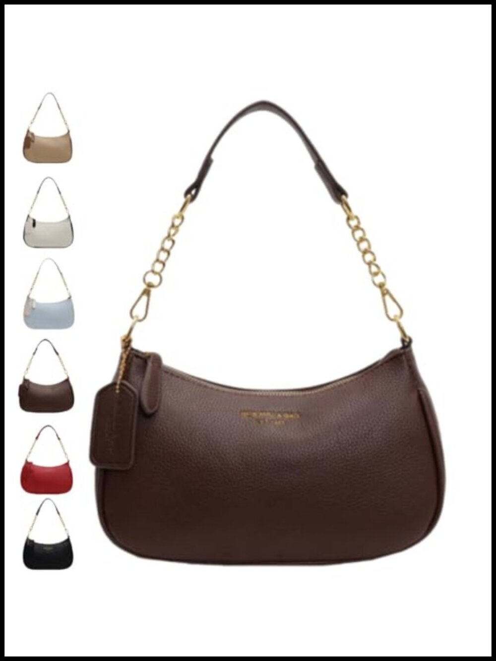 Trendy Crescent Shoulder Hobo Bag Vegan Leather Crossbody Purse